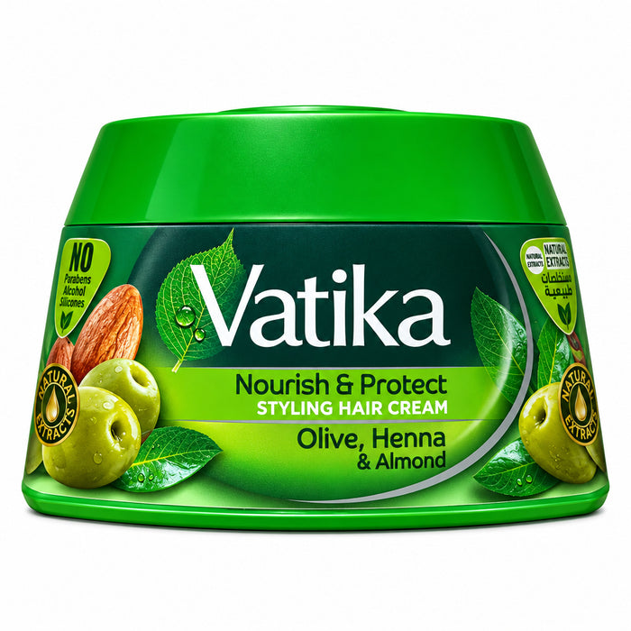 Vatika Nourish & Protect Styling Hair Cream (Olive, Henna & Almond) 210ml