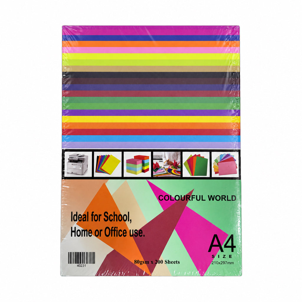 A4 Color paper colorful world 80g Mix colour 200 sheet