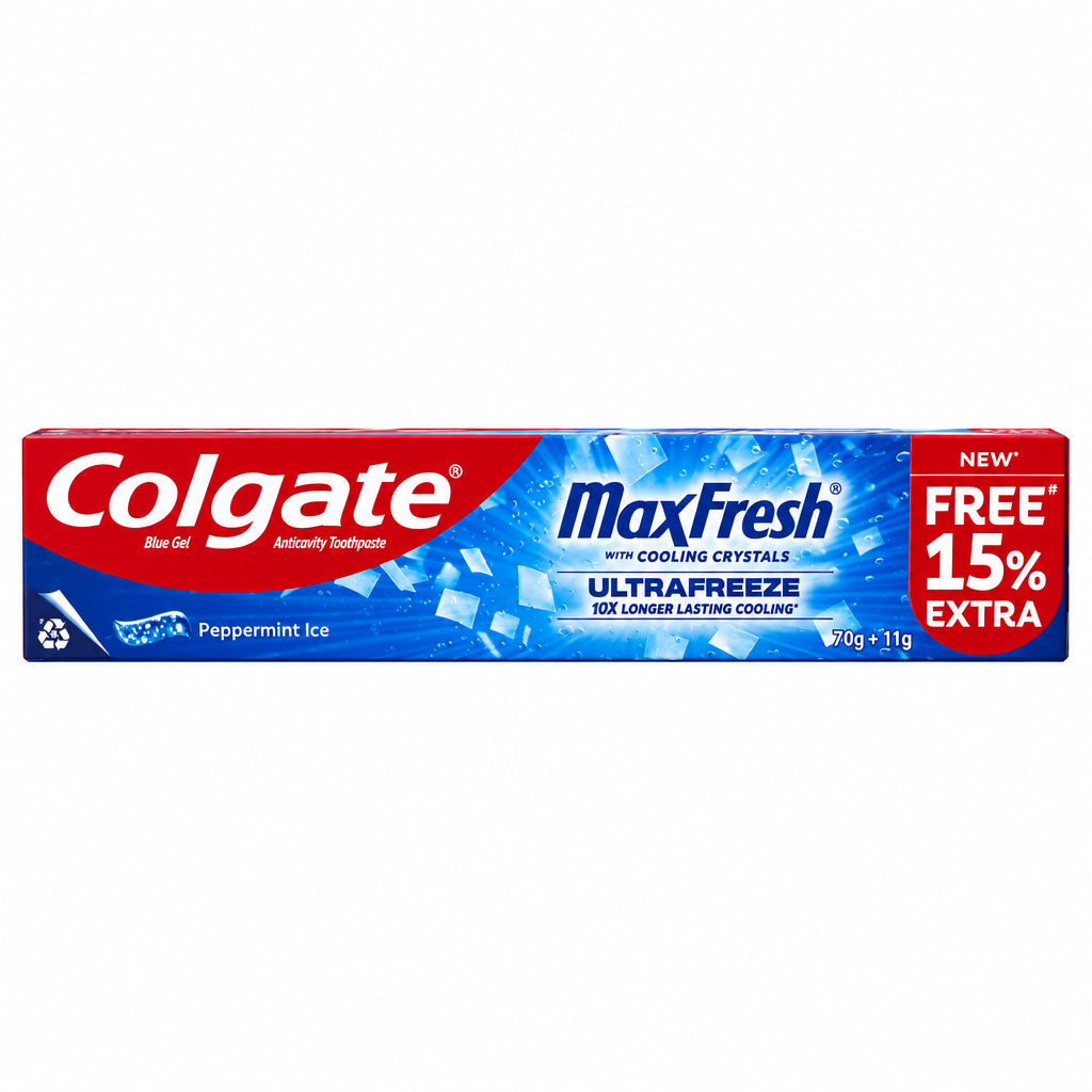 Colgate MaxFresh Peppermint Ice(Free 15% Extra) 70g+11g