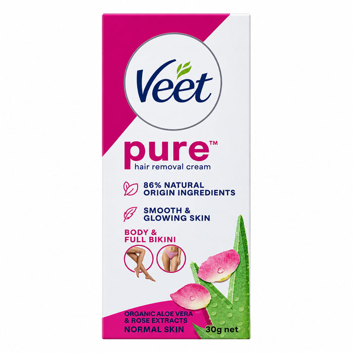 Veet Pure Hair Removal Cream - Normal Skin (Body & Full Bikini) 30g