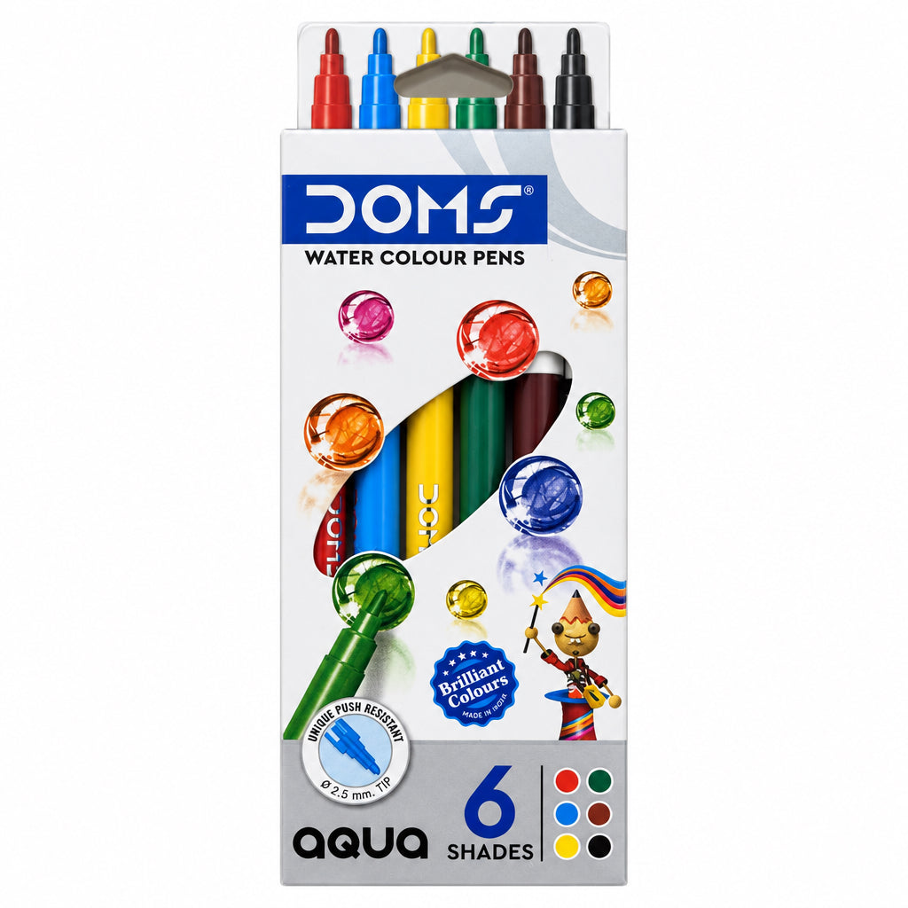 DOMS Water Colour Pens Aqua 6 Shades No. 8426