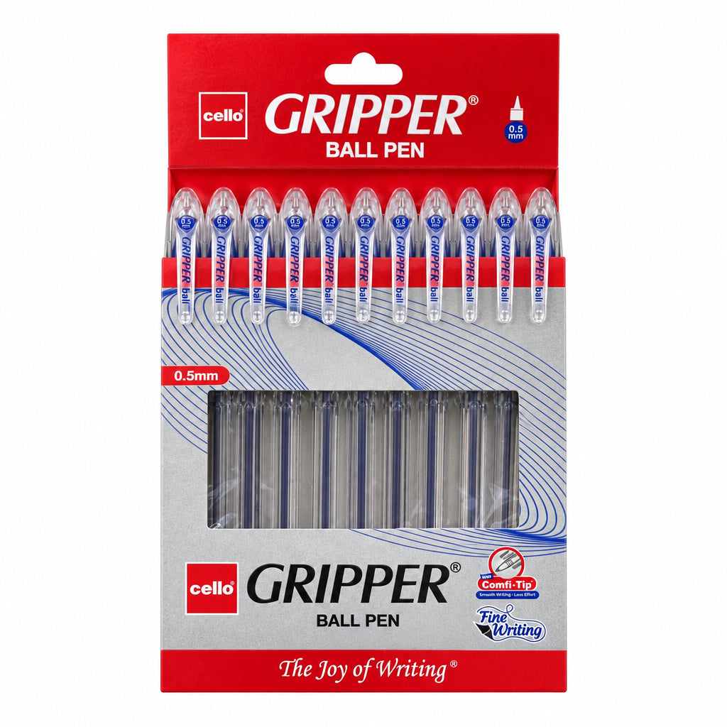 Pen, Cello Gripper : 0.5, Elasto Grip, The Joy of Writing, Blue