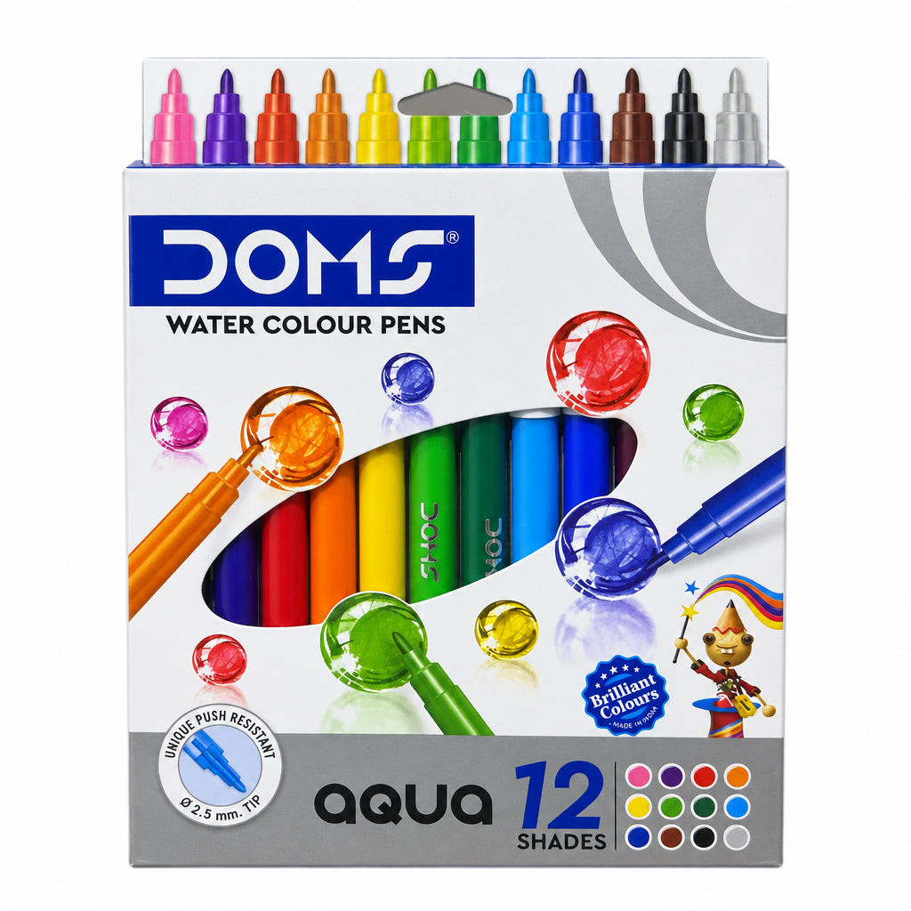 DOMS Water Colour Pens Aqua 12 Shades No. 7265