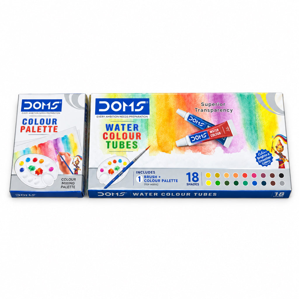 DOMS Water Colour Tubes 18 Shades and Palette No. 80376 , No. 7917