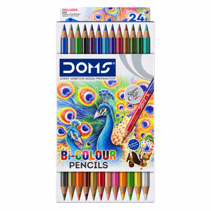 DOMS Bi colour pencils 24 shades Art No. 7173