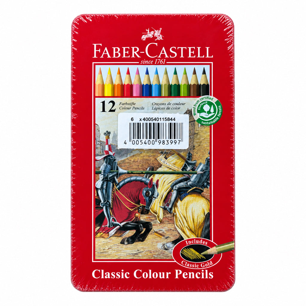 Classic Colour Pencils x12, Metal Case: Faber Castle, 115844