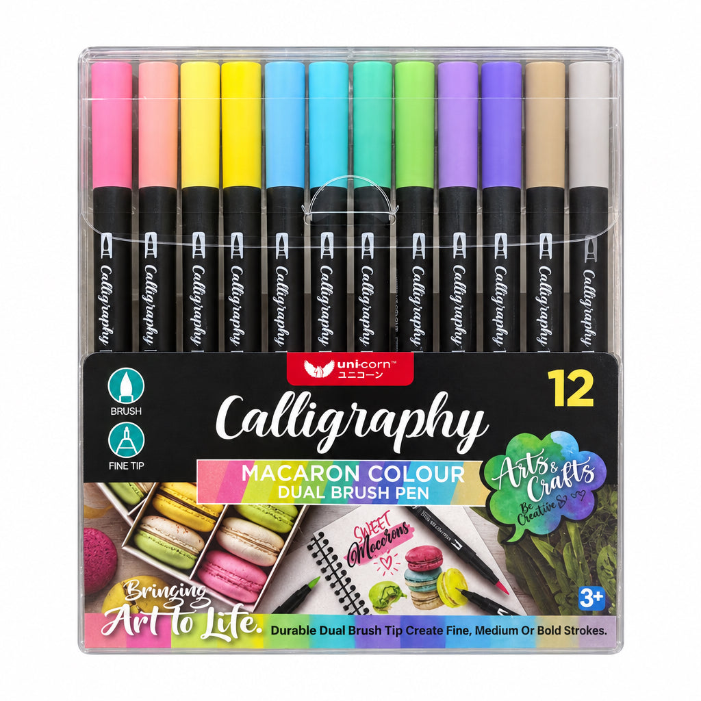 Unicorn Calligraphy Dual Brush Pen 12 Colours UDB-12MX