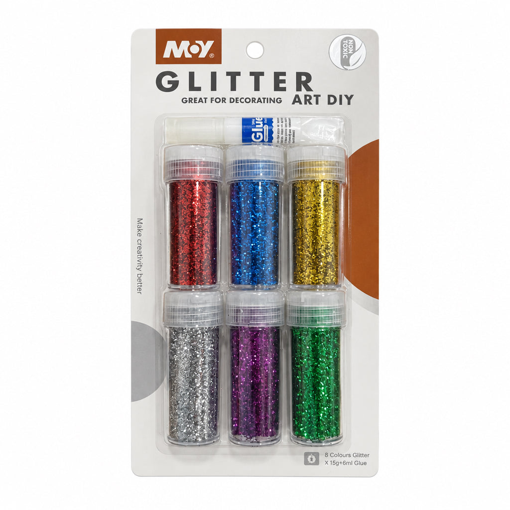 M.Y Art DIY Glitter 6 Colours and Glue No.MY-781