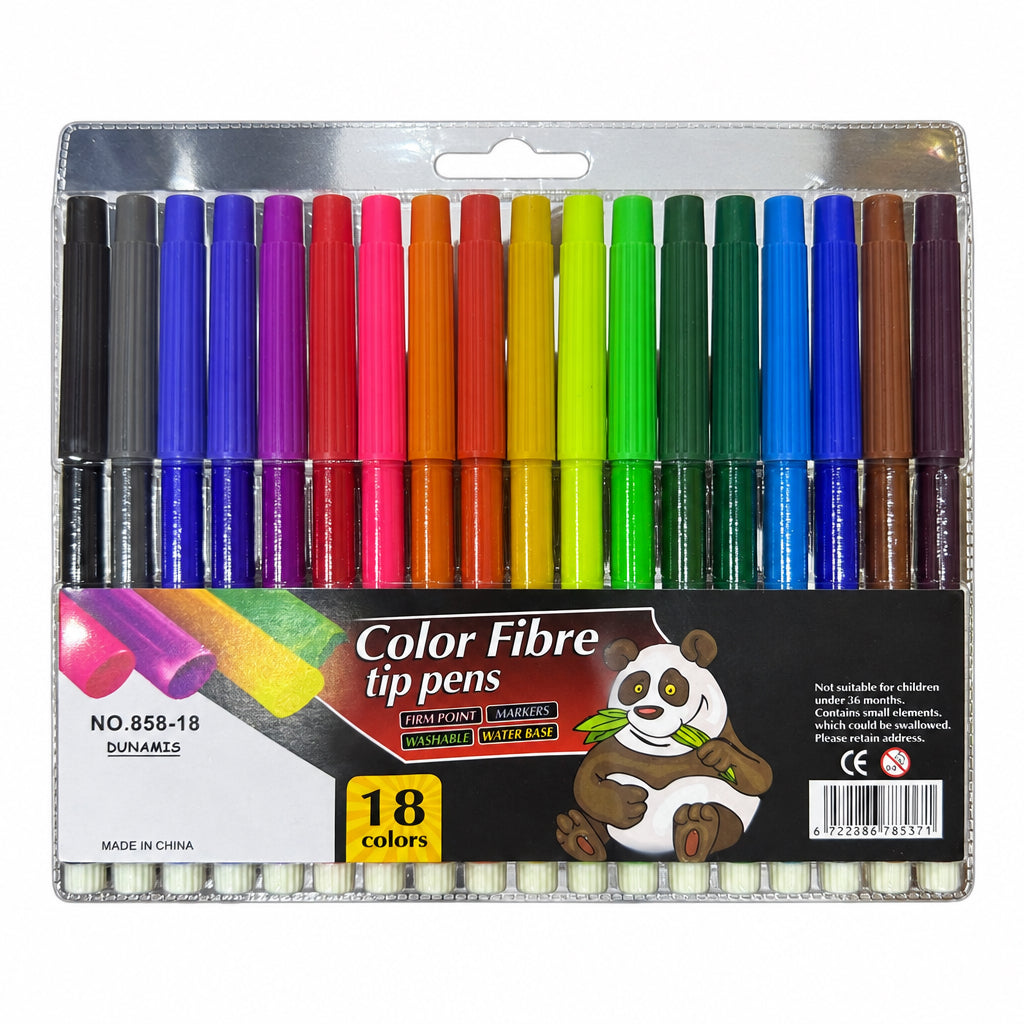 Colour Fibre Tip Pen 18 Colour : Item No. 858-18