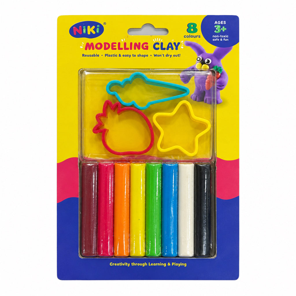 Nikki Modelling Clay 8 Colour With 3 Cutters LS83