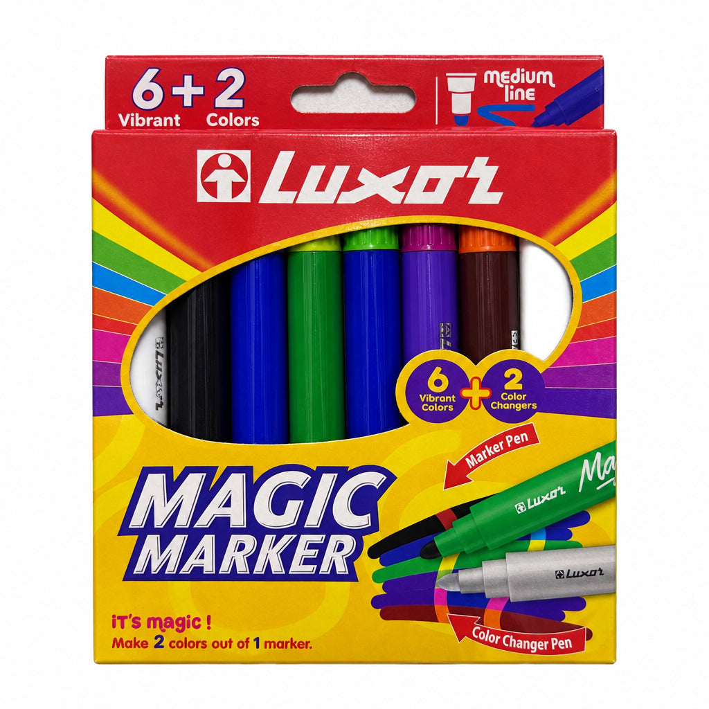 Magic Marker : 6 Vibrant Colors + 2 colour changer pen, Art no. 6104/8BX