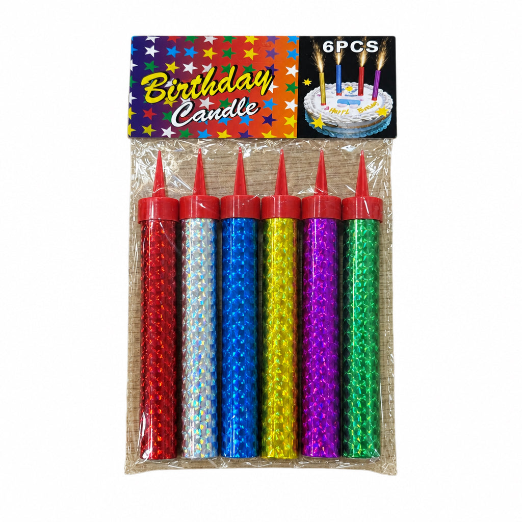 Sparkling Birthday Candle 10cm, 6 pcs in pack