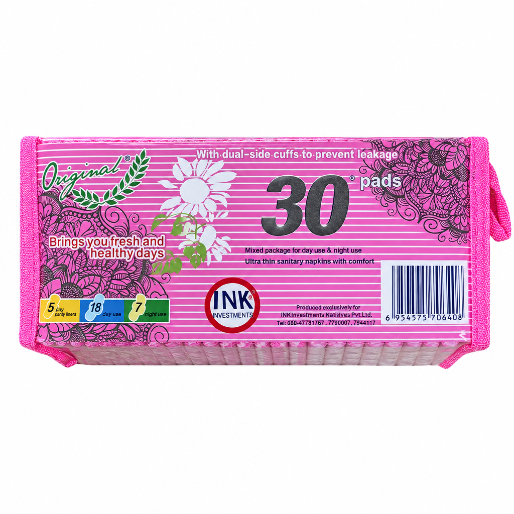 Original 30’s Pads (Pink) Mixed package for day use & night use