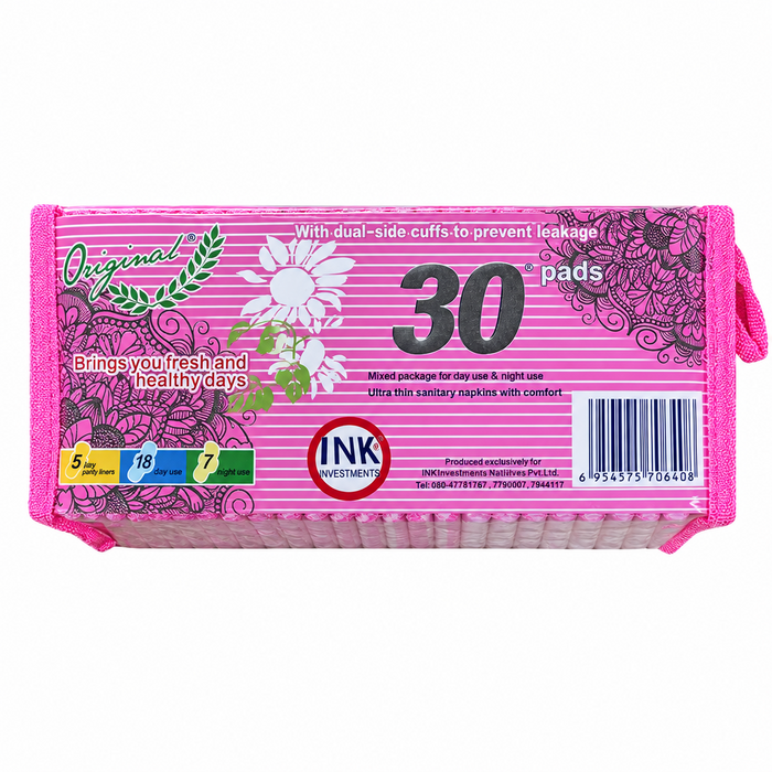 Original 30’s Pads (Pink) Mixed package for day use & night use